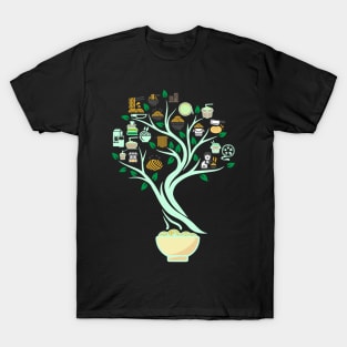 Noodles Ramen Food Tree Of Life Yoga Celtic Viking Yggdrasil T-Shirt